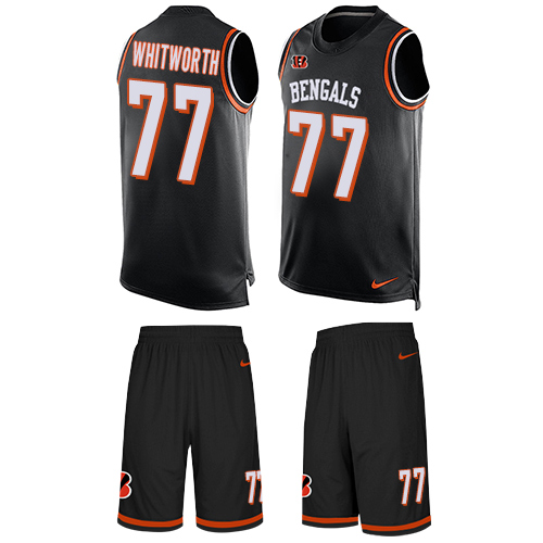 Men's Limited Andrew Whitworth Nike Jersey Black - #77 Tank Top Suit NFL Cincinnati Bengals